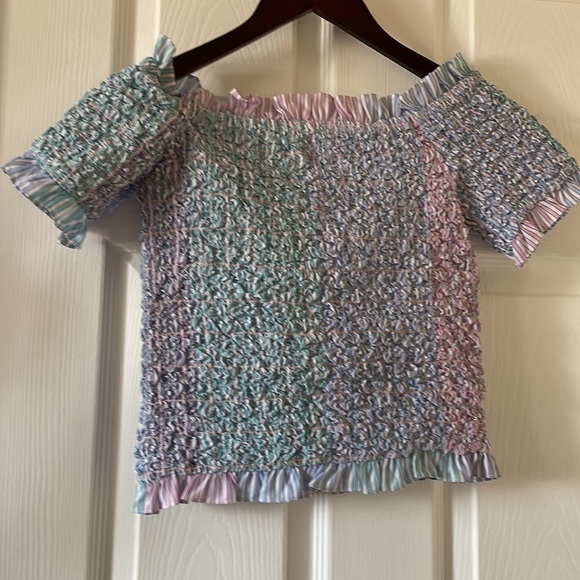 Petersyn X Revolve Kinsey off shoulder top cocktail NWT smocked - Picture 8 of 8